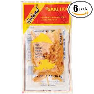 Roland Hot Shredded Squid, 2 Ounce Packages (Pack of 6)  