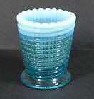 Model Flint Albany Glass Blue Opalescent Ribbed Spiral Toothpick