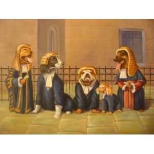   Animal Canvas Art Repro Dressed Dog Lawyers/Barristers