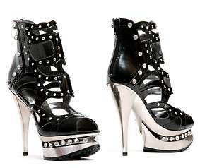 Inch Black with RhineStone Accents, High Ankle Design, High Heel 