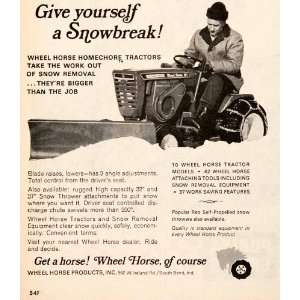  1966 Ad Wheel Horse Homechore Tractors Snowblowers Snow 
