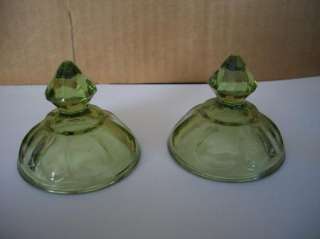 Replacement Imperial Glass Old Williamsburg Verde Green Lids  