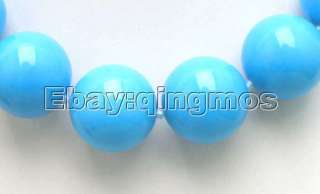 BIG 20mm Natural Blue Round Turquoise Necklace 5435  
