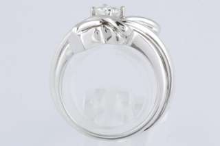 18K White Gold Moissanite Solitaire Engagement Ring 0.50 Ct Wedding 