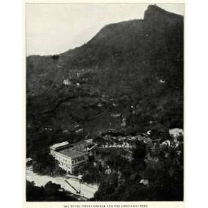  1917 Print Hotel Internacional Corcovado Peak Mountain 