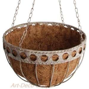   Design USA Aged Metal Small Hanging Basket Patio, Lawn & Garden