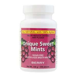  Unique Sweet® Xylitol Mints   Berry 240 pieces Health 
