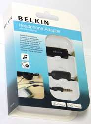BELKIN HEADPHONE ADAPTER VOLUME CONTROL MIC IPHONE IPOD  