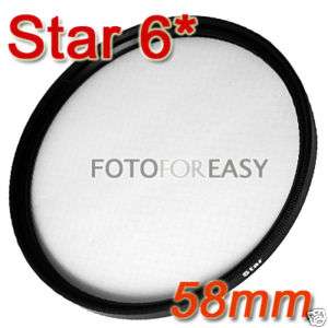 Green L 58mm Six 6 Point 6PT Star Filter for 58mm Lens  