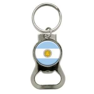 Argentina Flag   Bottle Cap Opener Keychain Ring