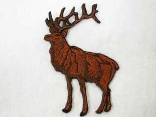 Natural Deer Stag Embroidered Iron On Applique Patch  