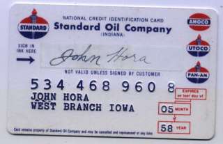 STANDARD OIL COMPANY INDIANA Vintage Credit Card  