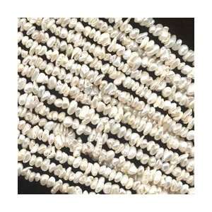  Creamy White Center Drilled Keishi Pearls Arts, Crafts & Sewing
