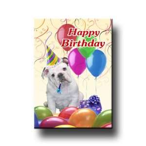 English Bulldog Happy Birthday Fridge Magnet No 3