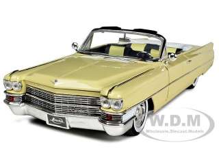 1963 CADILLAC SERIES 62 CONVERTIBLE YELLOW 1/18 DIECAST CAR MODEL BY 