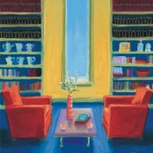  Orange Chairs in Library By Jeff Condon Best Quality Art 