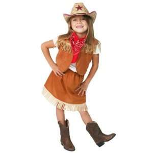  Girls Western Size 2/4 Dressup Halloween Costume Cowgirl 