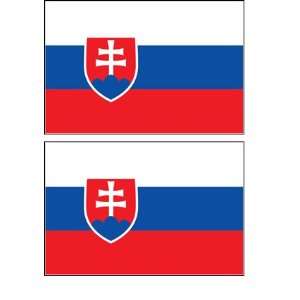  2 Slovakia Slovakian Flag Stickers Decal Bumper Window 