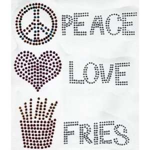  PEACE, LOVE, FRIES Iron On Transfer/Words,Sayings 