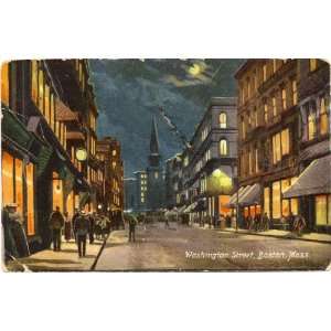  1909 Vintage Postcard Washington Street   Boston 