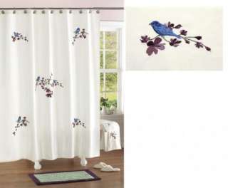   Bird White Bathroom Shower Curtain Polyester 70 x 72 NEW I5192  
