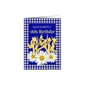    16th Birthday Party Invitation Daisies and Teens Card Toys & Games