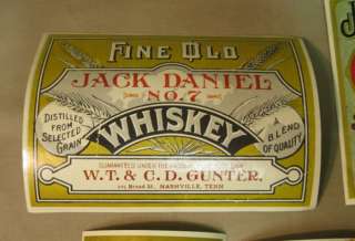 Lot 7 JACK DANIELS Whiskey Bottle Labels   All Different  