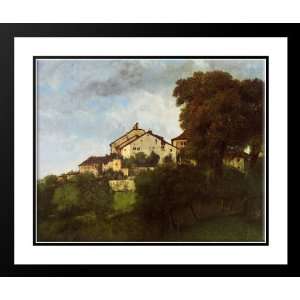  Courbet, Gustave 34x28 Framed and Double Matted The Houses 