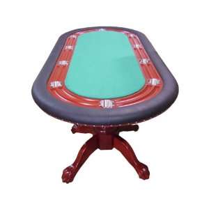  Texas Holdem Poker Table with Green Felt and Wood Legs 
