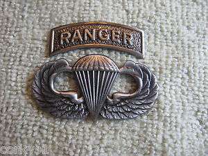   Ranger Jump Wings & Tab Badges 75th Parachute Pin US Army Ranger Pin
