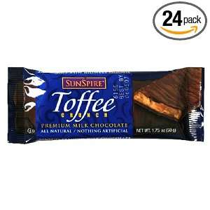 SunSpire Toffee Crunch Premium Milk Chocolate, 1.75 Ounce Bars (Pack 