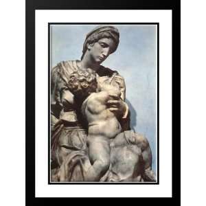 Michelangelo 28x38 Framed and Double Matted Medici Madonna [detail 1 
