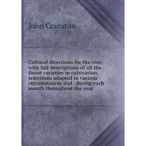   and . during each month throughout the year John Cranston Books