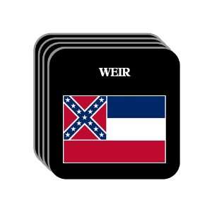 US State Flag   WEIR, Mississippi (MS) Set of 4 Mini Mousepad Coasters