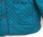 womens size 1X Denim & Co. reversible JACKET quilted teal cotton 