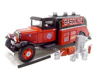 1934 FORD OIL GASOLINE TANKER W/ACCES RED 124 DIECAST  
