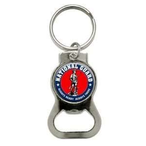   States Army National Guard Symbol   Bottle Cap Opener Keychain Ring