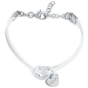 Liu Jo Childs Bracelet in White Silver and Caoutchouc, form Heart 