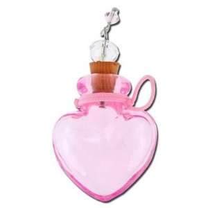  28mm Pink Heart Shaped Glass Bottle Arts, Crafts & Sewing