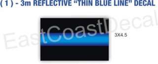POLICE THIN BLUE LINE  EMERGENCY 911 REFLECTIVE 1 DECAL  