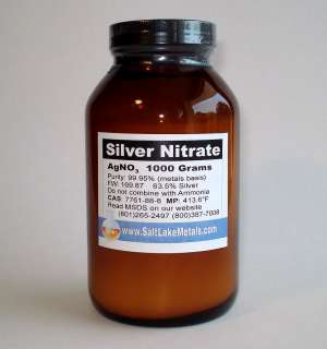 Silver Nitrate   1000 grams, 99.95% pure, freshly made  