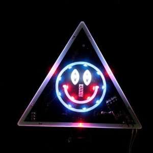  Triangle Smile Face Pattern LED Colorful Car Warning Light 