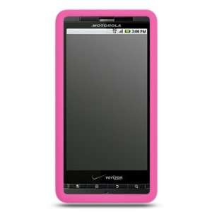 HOT PINK Soft Silicone Rubber Skin Cover Case for Motorola Droid X X2 