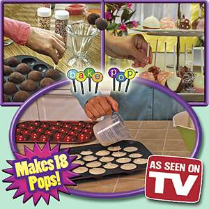 BAKE POPS   AS SEEN ON TV CAKE POP MAKER PAN & LID NEW  