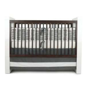  Oilo Sticks Crib Bedding   Solid Band Crib Skirt in Pewter 