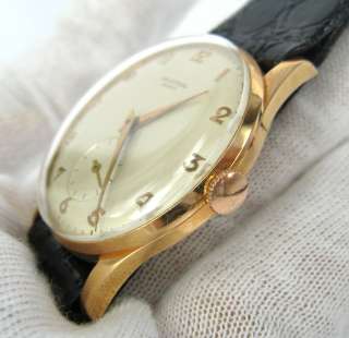 Vintage 1950s Universal Geneva 18K Pink Gold Mens Watch Caliber 262 