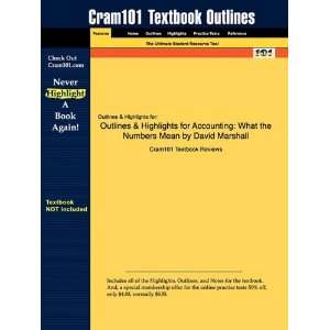  Studyguide for Accounting What the Numbers Mean by David Marshall 