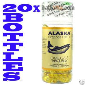 20 x Omega 3,EPA DHA Alaska Deep Sea Fish Oil 2000 SGel  