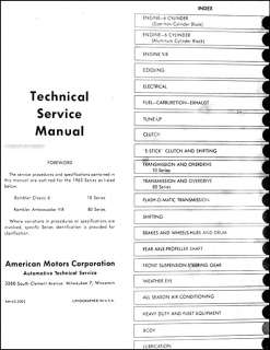 1963 AMC Rambler Classic and Ambassador Shop Manual 63  