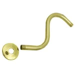   Polished Brass S Curved Shower Head Wall Mount Arm